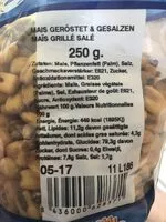 Mängden socker i Maïs grillé
