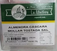 Mängden socker i Almendra cáscara mollar tostada sal