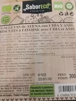 Mängden socker i Galletas de avena con chía y anís