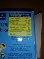 Mängden socker i Sardinas en aceite de girasol