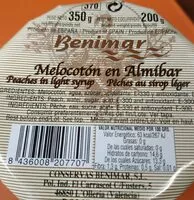 Mängden socker i Melocotón en almíbar