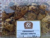 Mängden socker i Croissants con virutas de cacao