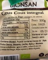 Mängden socker i Cous cous integral