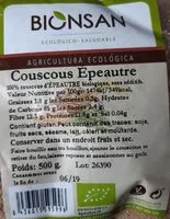 Mängden socker i Couscous épeautre