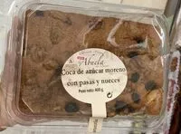 Mängden socker i Coca de azucar moreno con pasas y nueces