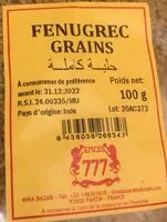 Mängden socker i Fenugrec Grains 100g - Choumicha Saveurs - épic...