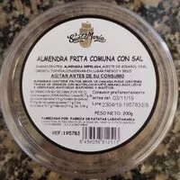 Mängden socker i Almendra frita comuna sal