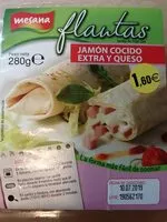 Mängden socker i Flautas de jamón cocido extra y queso