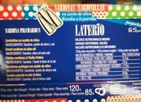 Mängden socker i Sardinas laterio en aceite de oliva