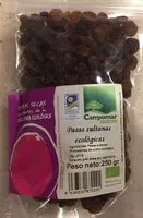 Mängden socker i Pasas sultanas ecológicas