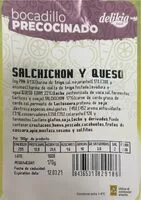Mängden socker i Bocadillo precocinado - Salchichon y queso