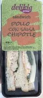 Mängden socker i Sandwich Pollo con Salsa chipotle