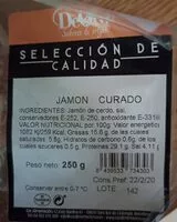 Mängden socker i Jamón Curado (selección de calidad