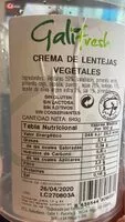 Mängden socker i Crema de lentejas vegetales