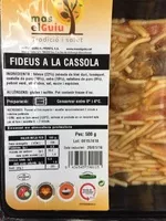 Mängden socker i Fideus a la cassola