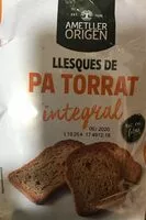 Mängden socker i Llesques de pa torrat integral