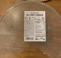 Mängden socker i Pizza gall dindi i carbasso