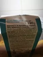 Mängden socker i Bastonets de mozzarella arrebossats