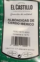 Mängden socker i Albondigas de cerdo iberico