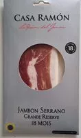 Mängden socker i Jambon Serrano Grande Réserve 18 mois