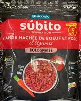 Mängden socker i Súbito viande hachée bœuf et porc bolognaise