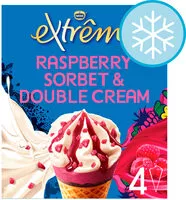 Mängden socker i Extreme Raspberry Double Cream Ice Cream Cone