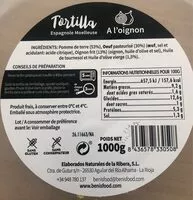 Mängden socker i Tortilla espagnole moelleuse