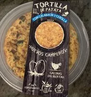 Mängden socker i Tortilla de patata con calabacin y cebolla, huevos camperos