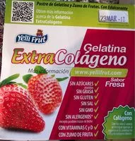 Mängden socker i Gelatina extra colágeno sabor fresa