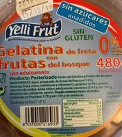 Mängden socker i Gelatina de fresa con frutas del bosque