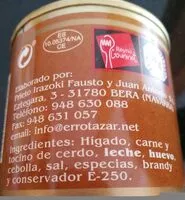 Mängden socker i Paté de campaña