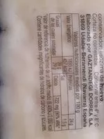 Mängden socker i Queso Idiazabal