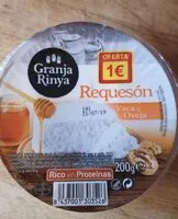 Mängden socker i Requesón vaca y oveja