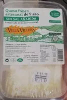 Mängden socker i Queso fresco artesanal de Sieso