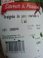 Mängden socker i Araignée de porc marinée a l'ail