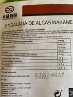 Mängden socker i Ensalada de algas wakamw
