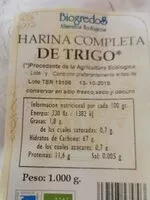 Mängden socker i Harina completa de trigo
