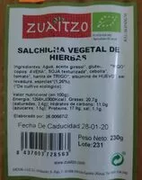 Mängden socker i Salchicha vegetal de hierbas