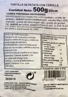 Mängden socker i Tortilla de patata con cebolla caramelizada