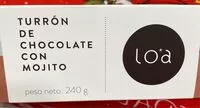 Mängden socker i Turrón de chocolate con mojito