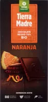 Mängden socker i Tierra madre, chocolate negro 70% cacao con naranja