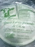 Mängden socker i Queso fresco prensado de cabra
