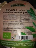 Mängden socker i Ravioli relleno de cebolla caramelizada