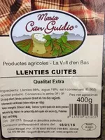 Mängden socker i Llenties cuites