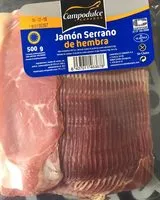 Mängden socker i Jamón Serrano de hembra