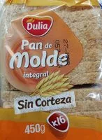 Mängden socker i Pan de molde integral dulia