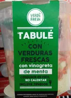Mängden socker i Tabulé con verduras frescas con vinagreta de menta