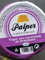Mängden socker i Yogur con mermelada de arandanos