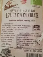 Mängden socker i Bizcocho integral bio espelta con chocolate