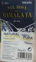 Mängden socker i Sal rosa del Himalaya